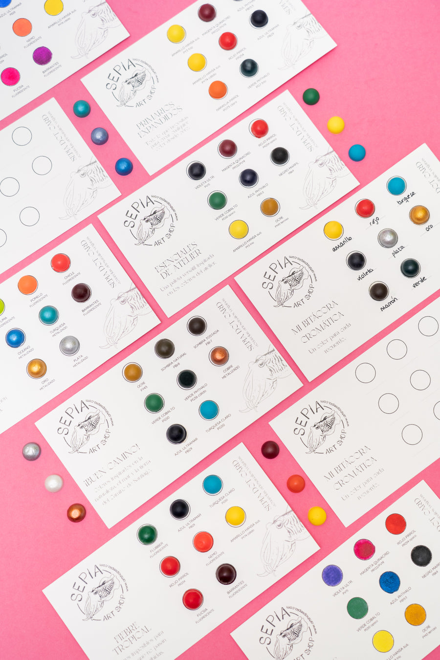Dot cards de acuarela