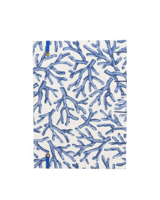Cuaderno Cosido Copto Artesanal Corales Azules vista posterior
