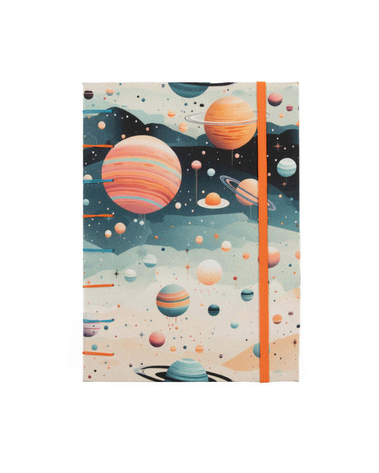 Cuaderno Cosido Copto Artesanal de Planetas cerrado