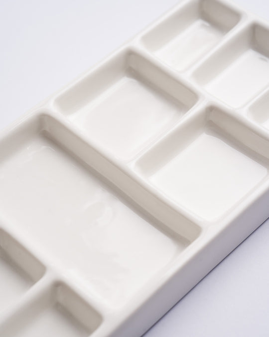 Detalle pocillos Paleta cerámica para acuarela