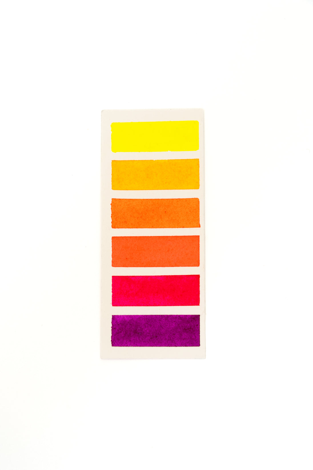 Muestras de color de las 6 acuarelas fluorescentes de Luz Secreta · Intensa sobre fondo blanco