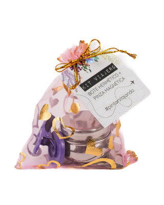 kit viajero de acuarela con bote hermético y pinza magnética